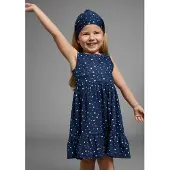 Kidsworld Jerseykleid "2tlg. Shirtkleid + Haarband im niedlichen Sternen-Allover" Set, 2, 2 Stk. tlg. festliche Anlässe, knielang, verspielter Stil, aus Baumwolle