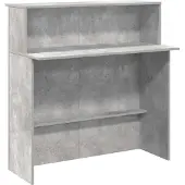 vidaXL Empfangstheke Betongrau 100x50x103,5 cm Holzwerkstoff