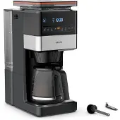 Krups Aroma Partner KM8428, Filterkaffeemaschine, 1,5 l, Kaffeebohnen, Gemahlener Kaffee, Eingebautes Mahlwerk, 1000 W, Schwarz