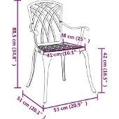 vidaXL Gartenstuhl 2 Stk. Bronze Aluminium