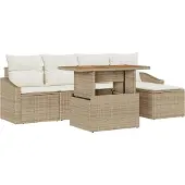vidaXL Gartensofa-set 6 pcs Beige und Creme