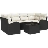 vidaXL Gartensofa-set Schwarz 55 x 55 x 37 cm Poly-Rattan