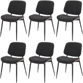 Mendler 6er-Set Esszimmerstuhl MCW-O44, Küchenstuhl Stuhl, Bugholz Stoff (370g/m²) MVG Walnuss-Optik, dunkelgrau