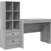 vidaXL Schreibtisch Graues Sonoma 145.5 x 50 x 127 cm 2 stk.