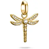 Thomas Sabo Charm-Anhänger Libelle mit Steinen Connect vergoldet