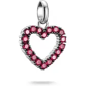 Thomas Sabo Charm-Anhänger Herz mit roten Steinen Connect Silber