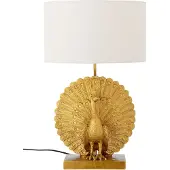 Bloomingville Peacock Tischleuchte, Polyresin, gold, weiß - , Peacock, Gold / Messing, für Wohnzimmer, Kunststoff