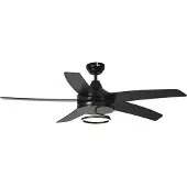 QAZQA Deckenventilator schwarz 132cm inkl. LED mit Fernbedienung - Cool Anello