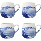 Bloomingville Lyre Kop, Blau, Steingut 4 Stk