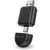 Siltcon CarPlay Dongle 2-in-1 – Wireless Android Auto Adapter, USB-A/USB-C, Schwarz