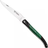 Laguiole En Aubrac Ebony, Malachite Inlay, Handcarved Plates, Taschenmesser, 12 cm