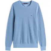 Tommy Hilfiger Essential Structure Sweater Brisk Blue Größe: L | Longsleeves Outlet | Herren | Blau