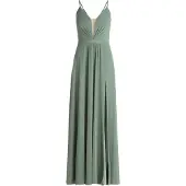 Vera Mont Abendkleid mit Lurexfaden in Green/Silver | Gr.: 44