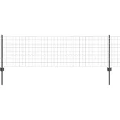 vidaXL Euro-Zaun mit Pfosten 25 x 0,6 m PVC-beschichteter Stahl Grau