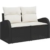 vidaXL Gartensofa-set 5 stk. 4-Sitzanzahl Schwarz und Creme