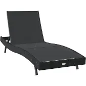 vidaXL Sonnenliege Schwarz 197 x 70 x 82 cm Poly-Rattan