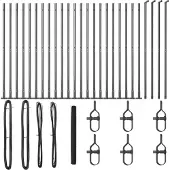 vidaXL Sechseckzaun mit Betonsockel 50 x 1,4 m PVC-beschichteter Stahl