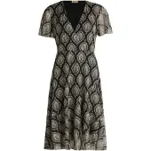 Cartoon Volantkleid "Volantkleid mit Rüschen", Damen, Gr. 36, EURO, schwarz (schwarz, weiß), Obermaterial: 95% Polyester PES. 5% Elasthan EL., Kleider Volantkleid