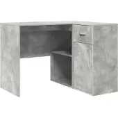 vidaXL Eck-Schreibtisch mit Schubladen Beton Grau 102 x 88 x 75 cm