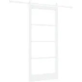 vidaXL Schiebetür ORKDAL Weiß 93 x 202 cm Massivholz Kiefer und Glas