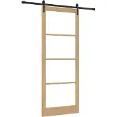 vidaXL Schiebetür Natur 93 x 232 cm Massivholz Kiefer und Glas