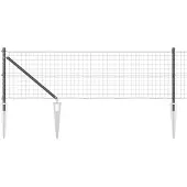 vidaXL Euro-Zaun mit Stacheln 50 x 0,6 m PVC-beschichteter Stahl Grau