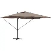 vidaXL Sonnenschirm Taupe 351 x 250 x 253 cm Polyester und Aluminium