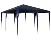 vidaXL Party-Zelt Blau 400 x 400 x 266 cm Polyethylen und Stahl