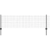 vidaXL Euro-Zaun mit Pfosten 50 x 0,6 m PVC-beschichteter Stahl Grau
