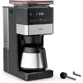 Krups Grind Aroma XL KT8428, Filterkaffeemaschine, Kaffeebohnen, Eingebautes Mahlwerk, 1000 W, Schwarz, Edelstahl