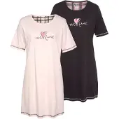 Vivance Active Sleepshirt in schwarz, schwarz-weiß, rosa, rosa-schwarz | Gr.: 44-46