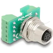DeLOCK M12 Übergabemodul Adapter 8 Pin A-kodiert Buchse