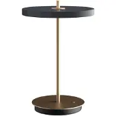 UMAGE Asteria Move LED-Akkutischlampe, grau/messing, 31cm - , Asteria Move, dimmbar, Gold / Messing, für Wohnzimmer, Metall, Design