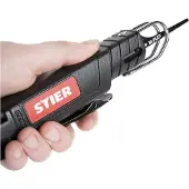 Stier Stichsäge STS-100, Länge 208 mm, 450 g, Sägehub 10 mm, Blechsäge, Stahlsäge, für Schnitten Blechen oder dünnen Holzpaneelen, Luftverbrauch von 0,9 l/sek