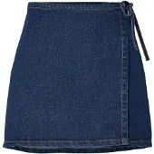 Pieces Pcflora Denim Wickelrock | Blau | S