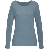 LASCANA Langarmshirt "mit feiner Glitzereinfassung" aus luftigem Viskose-Feinstrick