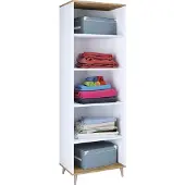 VCM Holz Regal | 5 Fächer | Maße: H. 240 x B. 70 x T. 39 cm | Schuhregal | Mehrzweckschrank | - Landos