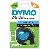 Dymo Schriftbandkassette für Letra Tag, Kunststoff, 12 mm, blau