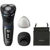 Philips Shaver 3000 Series S3344/13 Elektrischer Nass- und Trockenrasierer, Rotationstrasierer, Schwarz, Blau, PowerCut blade system, SH30, 2 Jahr(e), Akku
