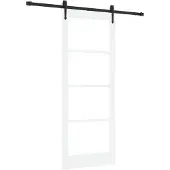 vidaXL Schiebetür Weiß 83 x 211 cm Massivholz Kiefer und Glas