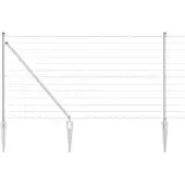 vidaXL Euro-Zaun mit Stacheln 10 x 1,4 m Verzinkter Stahl Silber Netz