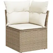 vidaXL Gartensofa-set 10 stk. 8-Sitzanzahl Beige Poly Rattan