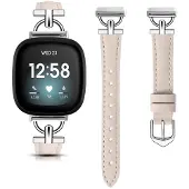 INF Echtes Leder Uhrenarmband für Fitbit Versa 4/3/Sense - Rosé