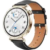 INF Uhrenarmband aus Leder für Huawei Watch GT5 – 18 mm Black + Gold