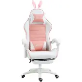 Vinsetto Gaming-Stuhl Kunstleder Schaumstoff 65L x 63B x 136-142H cm Rosa