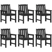 vidaXL Gartenstuhl 6 Stk. Schwarz Polyethylen