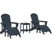 vidaXL Gartenstuhl 3 Stk. Marineblau Polyethylen