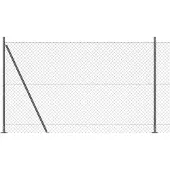 vidaXL Maschendrahtzaun mit Betonsockel 10 x 1,6 m Grau Netz