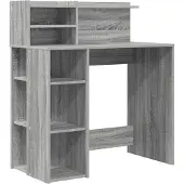 vidaXL Schreibtisch Graues Sonoma Holzwerkstoff 90 x 48 x 101,5 cm