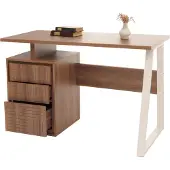 Mendler Schreibtisch MCW-O32, Bürotisch Computertisch Arbeitstisch, Schublade, Melamin Holz, 77x118x58cm braun